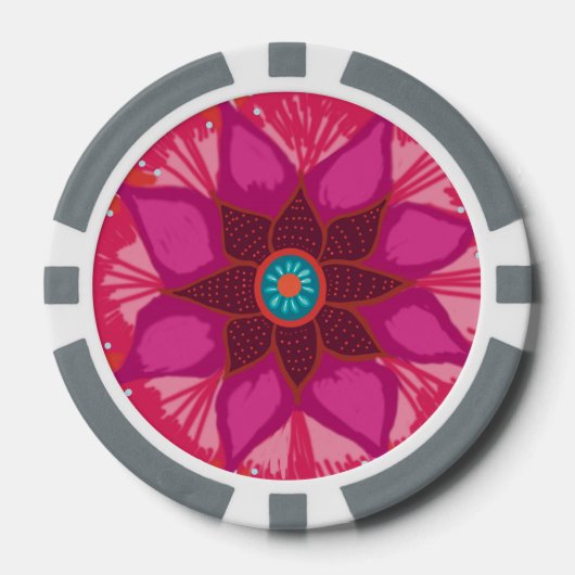 Mandala Flower Clay Poker Chips (Voorkant)