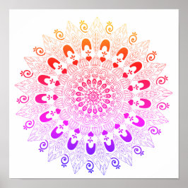 Mandala Flower Design Poster