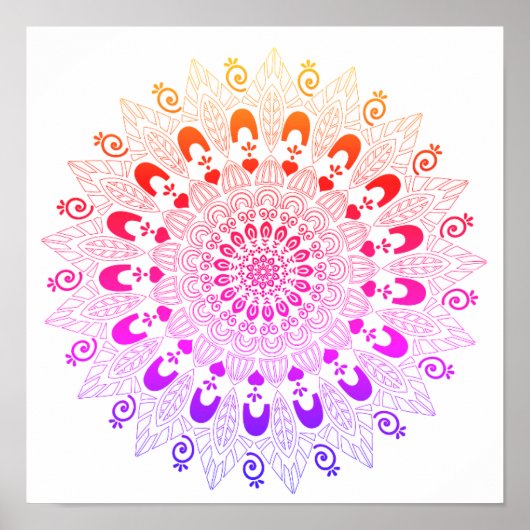 Mandala Flower Design Poster (Voorkant)