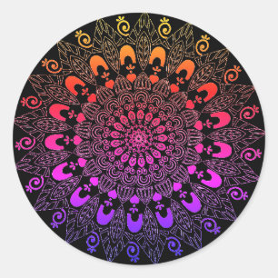 Mandala Flower Design Ronde Sticker