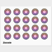 Mandala Flower Design Ronde Sticker (Vel)