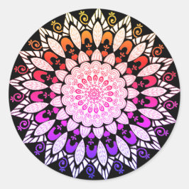 Mandala Flower Design Ronde Sticker