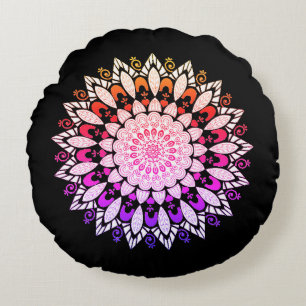 Mandala Flower Design Sierkussen Rond Kussen