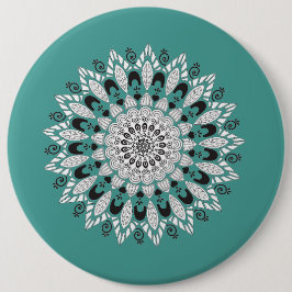 Mandala Flower Design Sierkussen Ronde Button 3,2 Cm