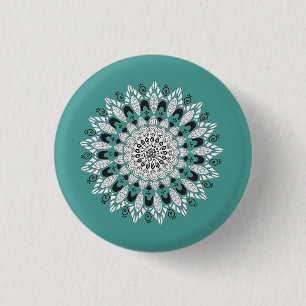 Mandala Flower Design Sierkussen Ronde Button 3,2 Cm