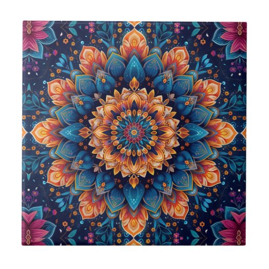 Mandala Flower Digital Art Style-23907. Tegeltje (Voorkant)