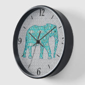 Mandala Flower Elephant Turquoise en Grey Framed (Hoek)