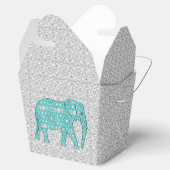 Mandala flower elephant - turquoise, grijs & wit bedankdoosjes (Geopend)