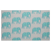 Mandala flower elephant - turquoise, grijs & wit stof (Fat Quarter)