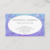 Mandala Flower in Blue en Paars Visitekaartje (Achterkant)
