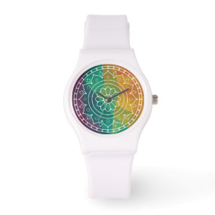 Mandala flower india regenboogboho chic design horloge