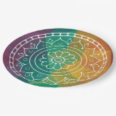 Mandala flower india regenboogboho kleurig design papieren bordje (Gekanteld)