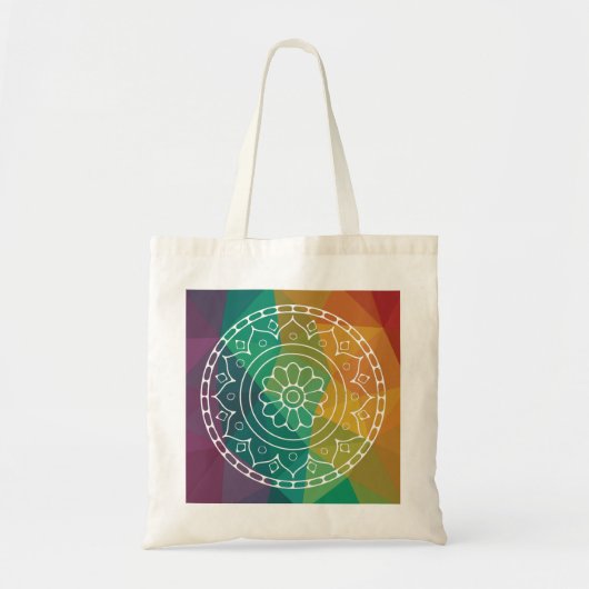 Mandala flower india regenboogboho kleurig design tote bag (Voorkant)