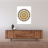 Mandala Flower Magic Blue Waterverf Foto Afdruk