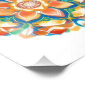 Mandala Flower Magic White Waterverf Foto Afdruk (Hoek)
