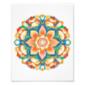 Mandala Flower Magic White Waterverf Foto Afdruk (Voorkant)