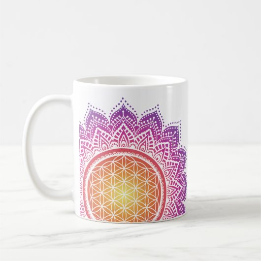 Mandala Flower of life sun rising Koffiemok (Links)