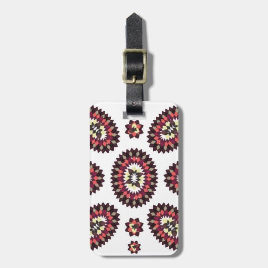 Mandala Flower Pattern Bagagelabel (Voorkant verticaal)