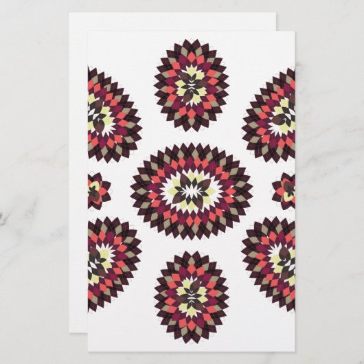 Mandala Flower Pattern Briefpapier (Voorkant / Achterkant)