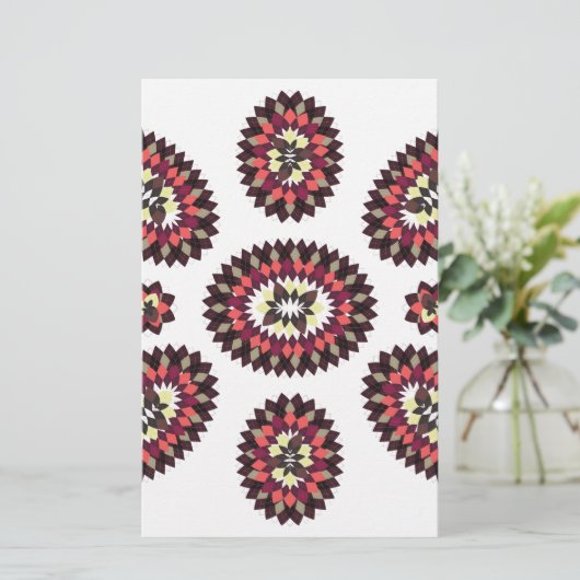 Mandala Flower Pattern Briefpapier (Staand voorkant)