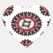 Mandala Flower Pattern Hart Sticker (Voorkant)