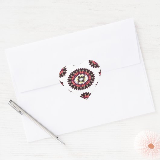 Mandala Flower Pattern Hart Sticker (Envelop)