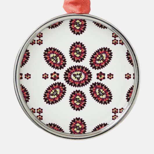 Mandala Flower Pattern Metalen Ornament (Voorkant)