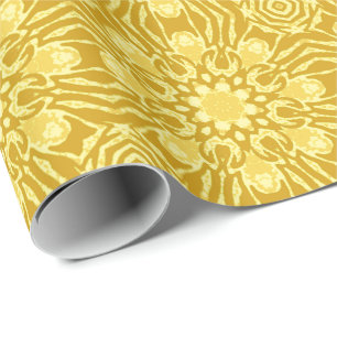 Mandala Flower Pattern - Mustard Gold en Yellow Cadeaupapier