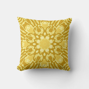 Mandala Flower Pattern - Mustard Gold en Yellow Kussen