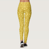 Mandala Flower Pattern - Mustard Gold en Yellow Leggings (Achterkant)