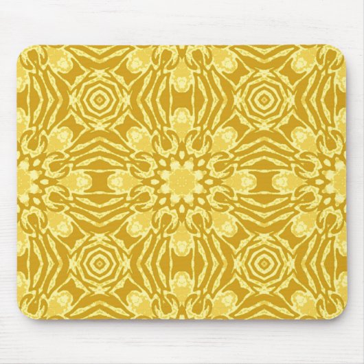 Mandala Flower Pattern - Mustard Gold en Yellow Muismat (Voorkant)