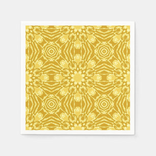 Mandala Flower Pattern - Mustard Gold en Yellow Servet