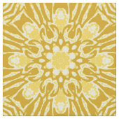 Mandala Flower Pattern - Mustard Gold en Yellow Stof (Close Up)