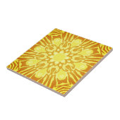 Mandala Flower Pattern - Mustard Gold en Yellow Tegeltje (Zijkant)