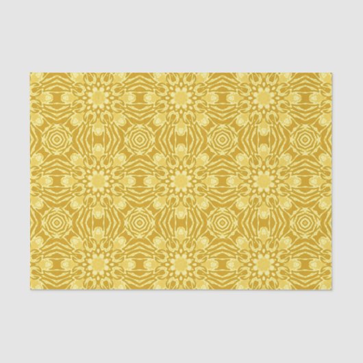 Mandala Flower Pattern - Mustard Gold en Yellow Tissuepapier (Voorkant)