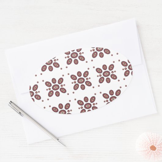 Mandala Flower Pattern Ovale Sticker (Envelop)