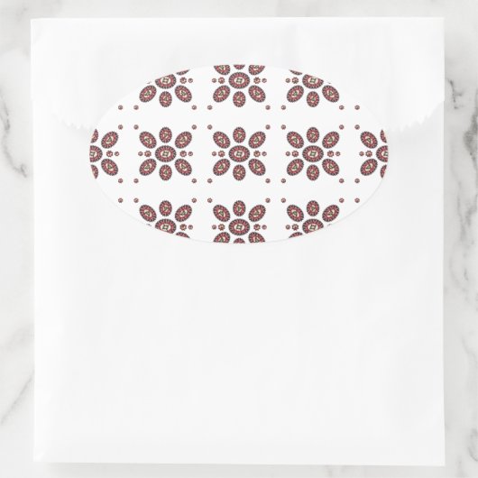 Mandala Flower Pattern Ovale Sticker (Tas)