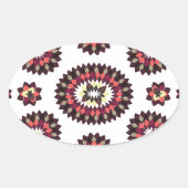 Mandala Flower Pattern Ovale Sticker (Voorkant)
