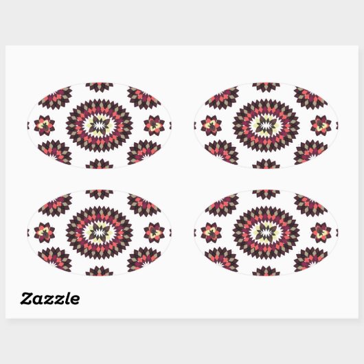 Mandala Flower Pattern Ovale Sticker (Vel)