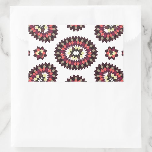 Mandala Flower Pattern Rechthoekige Sticker (Tas)