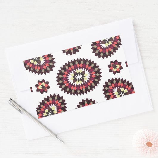 Mandala Flower Pattern Rechthoekige Sticker (Envelop)