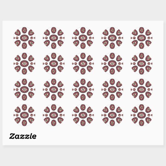 Mandala Flower Pattern Ronde Sticker (Vel)