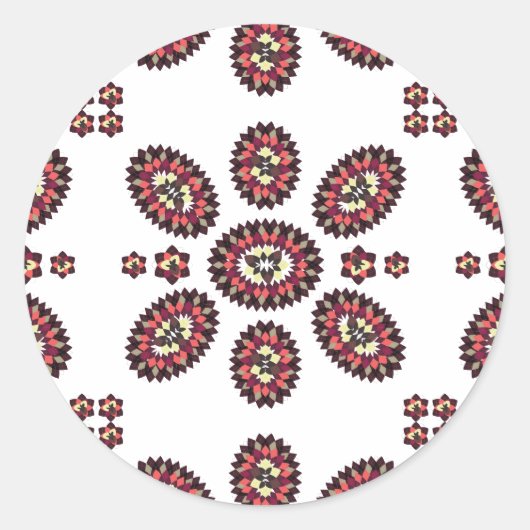 Mandala Flower Pattern Ronde Sticker (Voorkant)