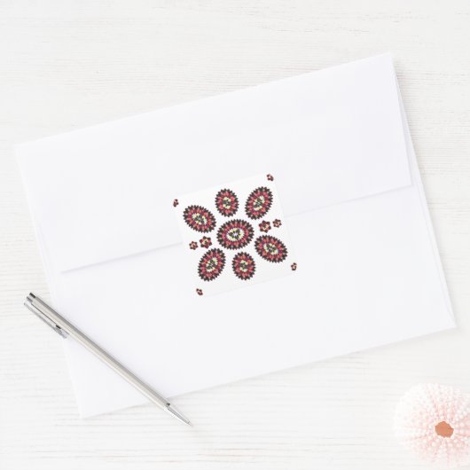 Mandala Flower Pattern Vierkante Sticker (Envelop)