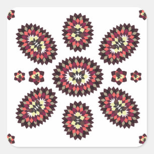 Mandala Flower Pattern Vierkante Sticker