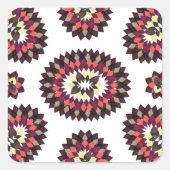 Mandala Flower Pattern Vierkante Sticker (Voorkant)