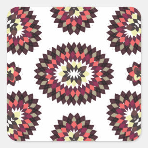 Mandala Flower Pattern Vierkante Sticker