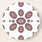 Mandala Flower Pattern Zandsteen Onderzetter (Voorkant)