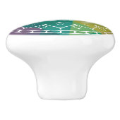 Mandala flower regenboogboho kleurig keramische knop (Zijkant)