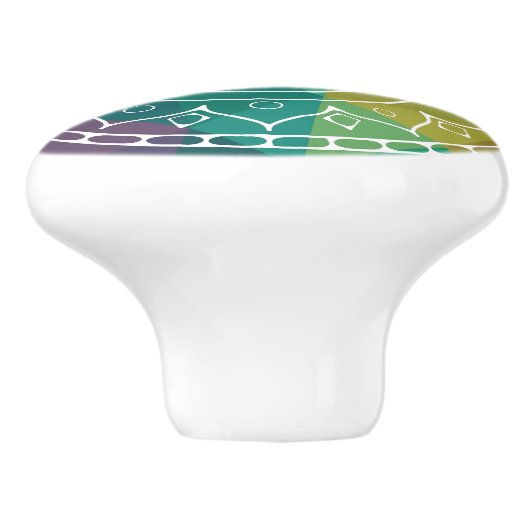 Mandala flower regenboogboho kleurig keramische knop (Zijkant)